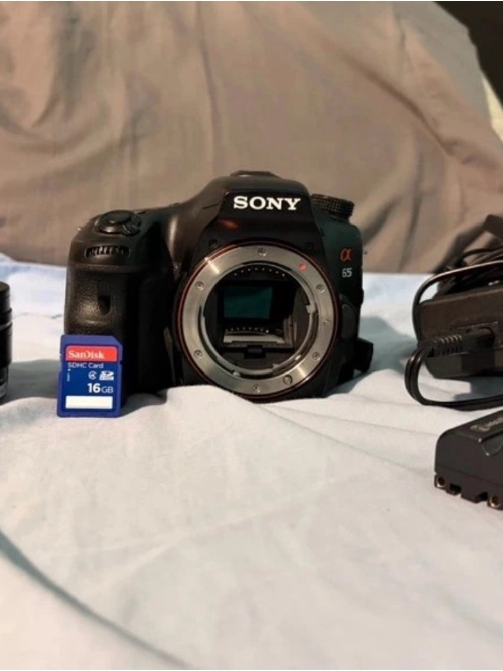 Sony Alpha SLT-A65V 24.3MP Digital SLR Black GPS w/ 50mm f/1.8 Lens Bundle
